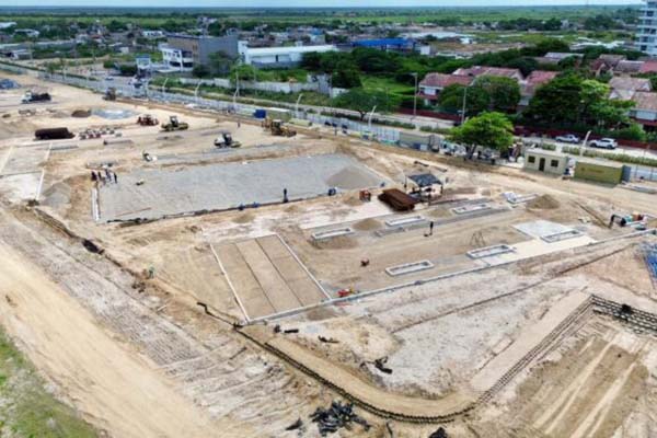 Avances del nuevo Malecón de Riohacha, donde las obras muestran la transformación del frente costero. Foto La Guajira Hoy 