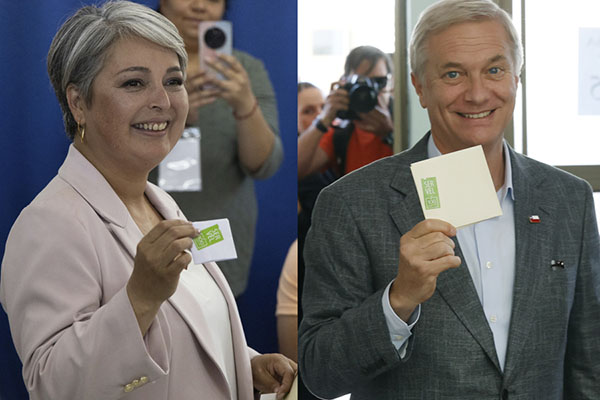 Los candidatos a la Presidencia de Chile Jeannette Jara y José Antonio Kast, se disputarán la presidencia en segunda vuelta. EFE/ Elvis González/ Ailen Diaz