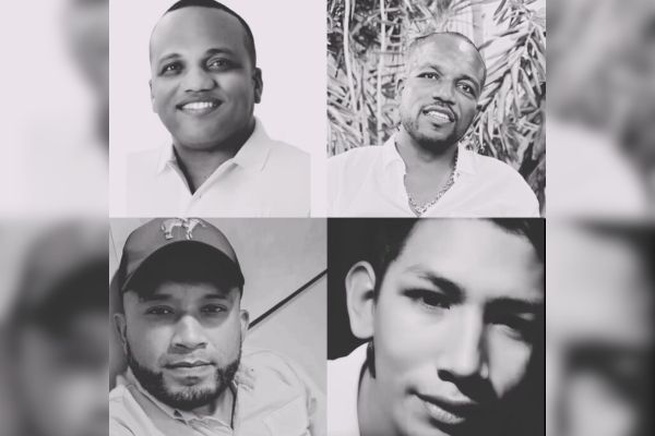Miguel Andrés Pitre Ruiz, Lenny Pitre Ruiz, Edilver ‘Cone’ Duarte y Fernando José Fernández, las cuatro víctimas mortales de los accidentes ocurridos en Manaure y Albania. Foto: La Guajira Hoy